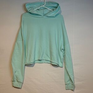 NWOT Aero Cropped Pullover Hoodie, Mint Green/Blue/Teal, Size XL